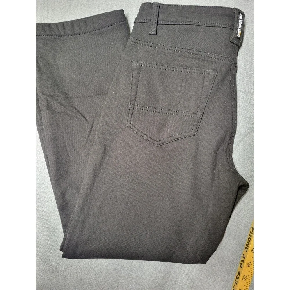 CAT Caterpillar Men's Bonded Fleece Lined Canvas Pant-Black-30x29  Stretch